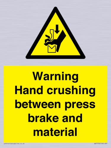 Segnale Di Avvertimento "Hand Crushing Between Press Brake And Material Sign" – 150 X 200 Mm – A5P