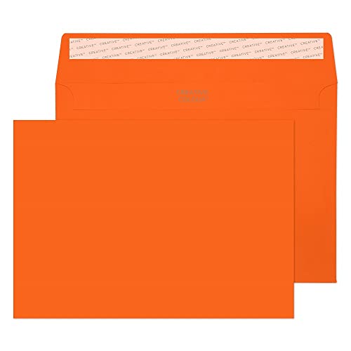 Design Range Vibrant 305 - Buste In Formato C5 Con Chiusura Adesiva, 120 G/M², Confezione Da 500 Pezzi, Colore: Arancione