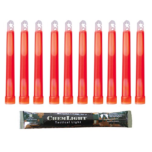 Cyalume Bastoncino Luminoso Rosso Militare Chemlight Lightsticks 15Cm - Light Sticks Ultra-Luminosi 12 Ore (Scatola Da10)