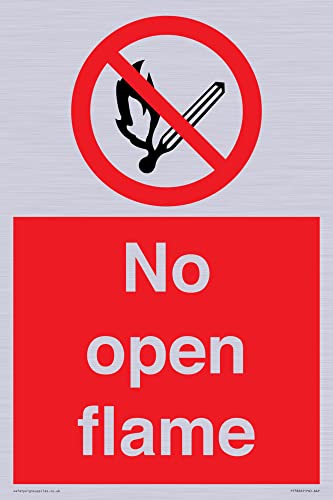Cartello "No Open Flame", 200 X 300 Mm, Formato A4P