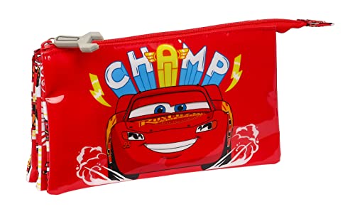 Portaoggetti Triplo Cars Let'S Race Rosso Bianco (22 X 12 X 3 Cm)