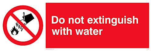 Confezione Da 5 – Do Not Estintore With Water Sign – 300 X 100 Mm – L31