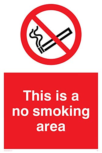 Viking Segni Ps9-A2P-V "This Is A No Smoking Area Sign, Vinile, 600 Mm Altezza X 400 Mm Larghezza