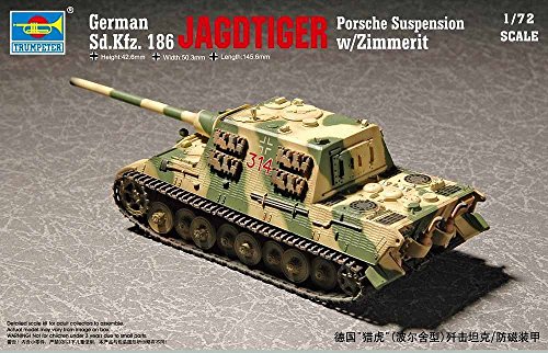 Trumpeter 07294 - Modellino Carro Armato Jagdtiger Porsche Turret And Zimmerit Scala 1:72