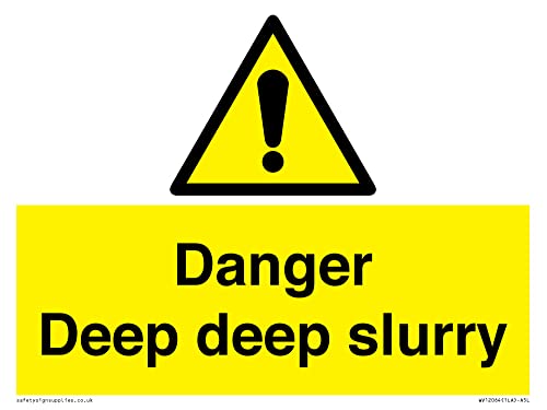 Danger Deep Slurry Sign - 200 X 150 Mm, Formato A5L