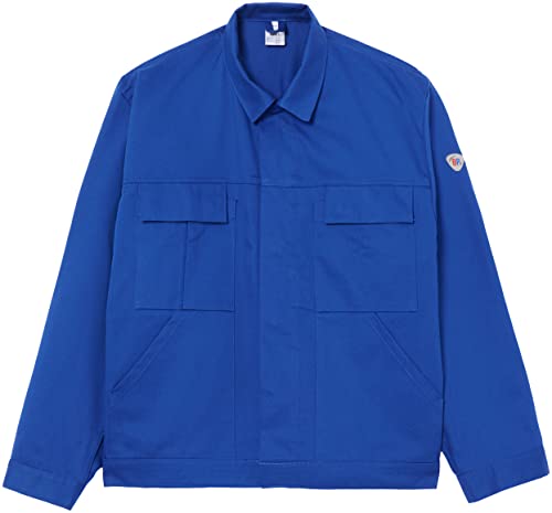 Bp Workwear Basic 1485-060-13 - Giacca Da Lavoro Con Bottoni Automatici Nascosti, In Puro Cotone, Vestibilità Normale, Taglia: 52/54, Colore: Blu Real