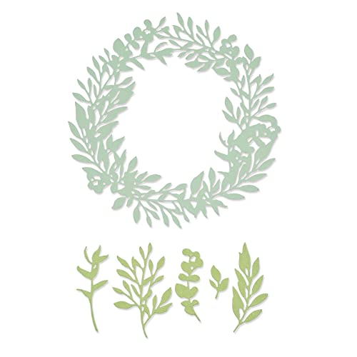 Sizzix Thinlits Dies Wild Leaves Wreath Di Lisa Jones, 665287, Multicolore, Taglia Unica