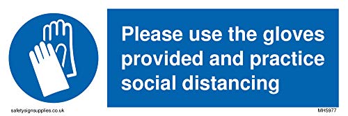 Viking Signs Please Use The Gloves Provided And Practice Social Distancing Sign – Plastica Semirigida 1 Mm