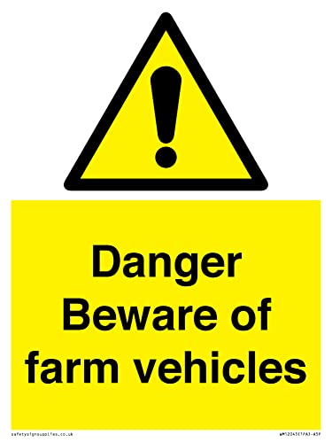Danger Beware Of Farm Vehicles, Cartello A5P, 150 X 200 Mm