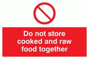 Viking Segni Ph208-A3L-3 M "Do Not Store Cotte E Raw Food Together" Sign, 3 Mm, In Plastica, 300 Mm Altezza X 400 Mm Larghezza