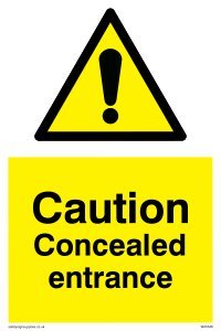 Viking Segni Wa5346-A1P-3 M Sign "Caution Nascosto Di Ingresso, 3 Mm, In Plastica, 800 Mm Altezza X 600 Mm Larghezza
