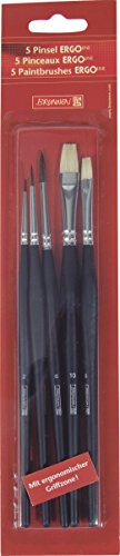 Brunnen - Set Di Pennelli Ergoline, Pennelli A Crini Fini E Pennelli Piatti