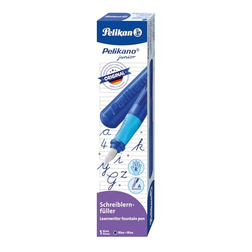 Pelikan Penna Stilografica Junior Per Destrorsi, Colore Blu, Pennino A, Scatola Pieghevole