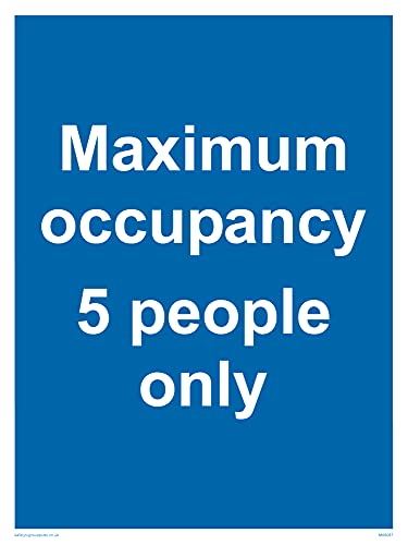 Confezione Da 5 – Cartello Con Scritta"Maximum Occupancy 5 Person Only – 150 X 200 Mm – A5P