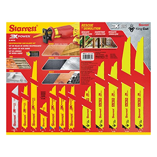 Starrett Krb12-A - Set Di Lame Per Sega Bimetallo E Carburo, Per Taglio Multiuso E Resistente, 12 Lame