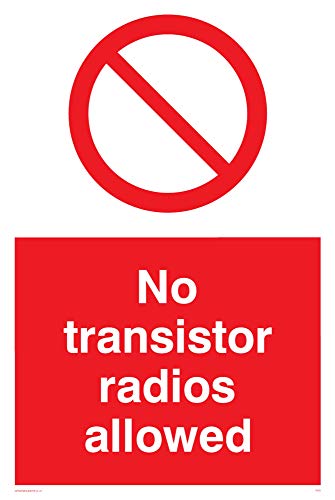 Viking Segni Pv51-A6P-V "No Transistor Radio Allowed" Sign, Vinile, 150 Mm Altezza X 100 Mm Larghezza