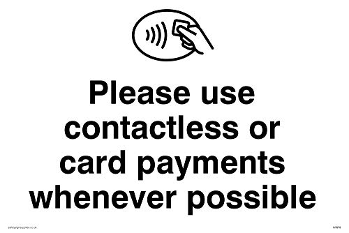 Segnale Vichingo Please Use Contactless Or Card Payments When Possible Sign – Vinile/Sticker