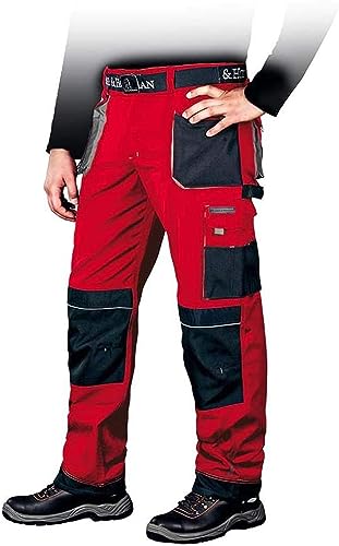 Leber&Hollman Lh-Fmn-T_Cbs52 - Pantaloni Di Protezione, Taglia 52, Colore: Rosso/Nero/Grigio