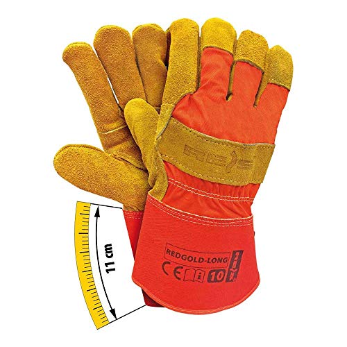 Reis Redgold Long - Guanti Di Protezione, 10 Misure, Colore: Rosso/Giallo