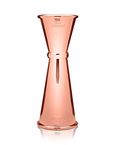 Lumian Luxury Bar Tools L0166 Japanese Jigger Professionale, Acciaio Inox, Placcato Rame, 30/60 Ml