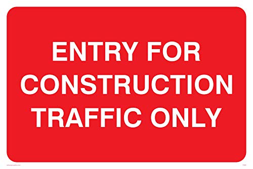 Viking Segni Pr562-A4L-1 M "Solo Entrata Per Costruzione Traffic Sign, Plastica, 1 Mm Semirigida, 200 Mm Altezza X 300 Mm Larghezza