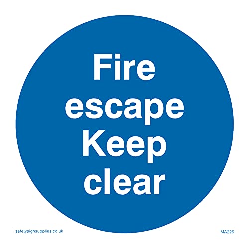 Cartello Fire Escape Keep Clear – 85 X 85 Mm – S85