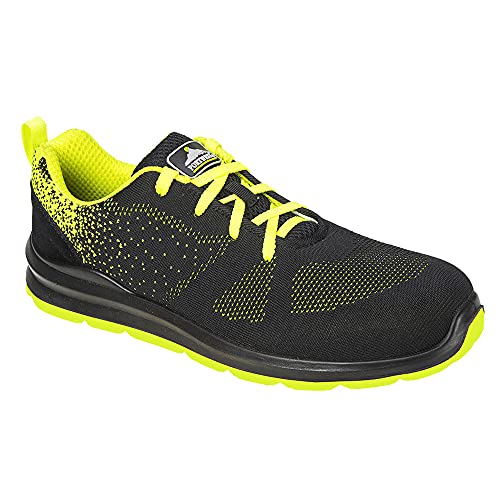 Portwest Ft25 Steelite Aire Trainer S1P Sneakers Da Lavoro, Unisex - Adulto, Src, Nero (Nero/Verde Bgn), 47 Eu (12 Uk)