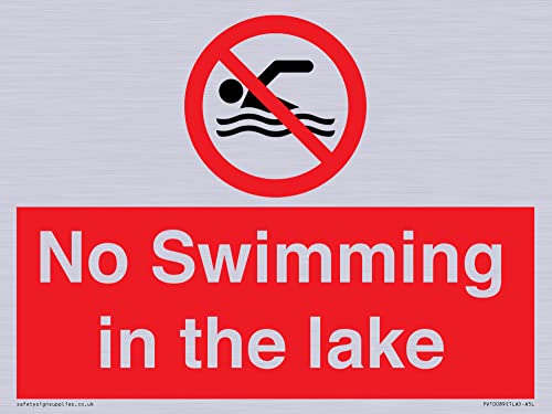 Cartello No Swimming In The Lake – 200 X 150 Mm – A5L