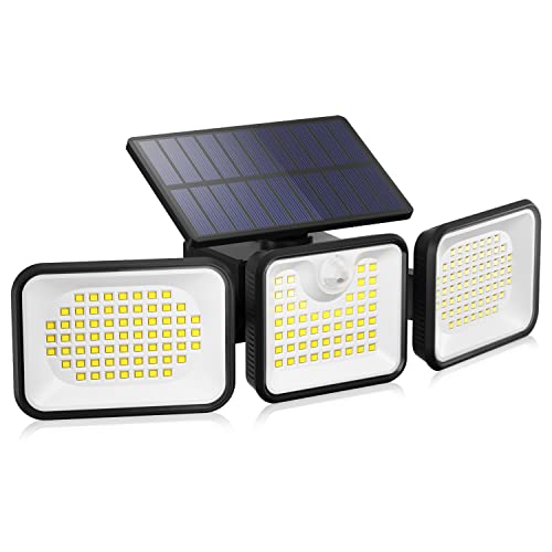 Ousfot Luci Solari Esterno 180 Led Lampade Solari 1500Lm Angolo Di Illuminazione Fino A 270° Faretti Solari A Led 3 Sensore Di Movimento Impermeabile