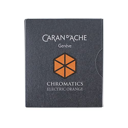 Caran D' Ache 8021 – 052 – Confezione Da 6 Cartucce Di Inchiostro Stilografica, Colore: Arancione