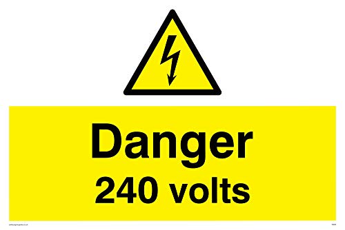 Viking Segni We82-A4L-V "Pericolo 240 Volt" Sign, Vinile, 200 Mm Altezza X 300 Mm Larghezza
