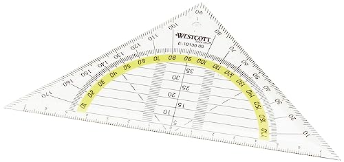 Westcott E-10130 00 Squadra Geometrica In Plastica, 14 Cm, Trasparente