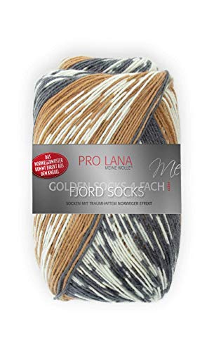 Pro Lana Fjord Socks - Calze A 4 Fili, Colore 187, Colore: Marrone E Grigio, Motivo Norvegese