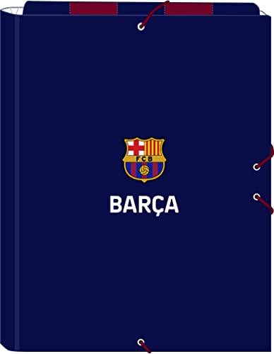 F.C. Barcellona - Cartella A Libro Con 3 Risvolti, Ideale Per Bambini Di Diverse Età, Comoda E Versatile, Qualità E Resistenza, 26 X 36,5 Cm, Colore: