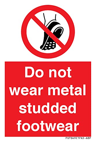 Do Not Wear Metal Tempestato Calzature Segno - 50X75Mm - A8P