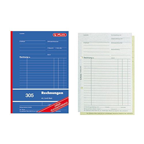 Herlitz 888529 - Quaderno Per Conti, Formato A5, 2 X 40 Fogli, 10 Pezzi