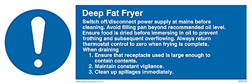 Confezione Da 5 – Segno Per Friggitrice Con Scritta “Deep Fat Friggitrice” – 150 X 50 Mm – L15