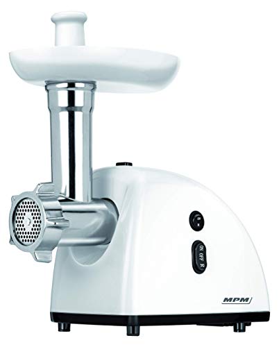 Mpm Mmm-05 Tritacarne Elettrico, 3 Piastre Di Macinazione 3Mm, 5Mm, 7Mm, Attacco Per Salsiccia, Funzione Inversa, Accessori E Lama In Acciaio Inossida