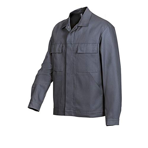 Bp Workwear Basic 1485-060-53 - Giacca Da Lavoro Con Bottoni Automatici Nascosti, In Puro Cotone, Vestibilità Normale, Taglia: 52/54, Colore: Grigio S