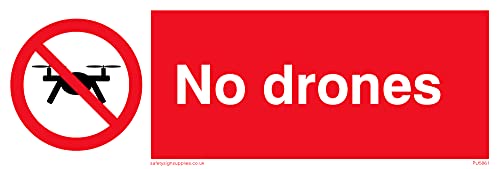 Cartello "No Drones With Drones With Drone" (Lingua Italiana Non Garantita)