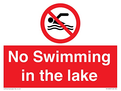 Cartello No Swimming In The Lake – 200 X 150 Mm – A5L