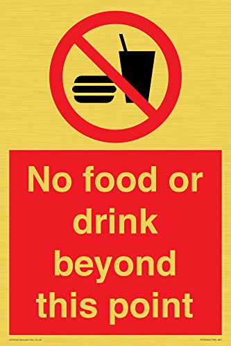 No Food Or Drink Beyond This Point Cartello - 200X300Mm - A4P