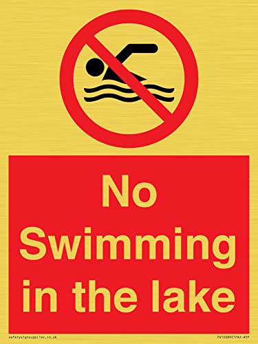 Cartello No Swimming In The Lake – 150 X 200 Mm – A5P