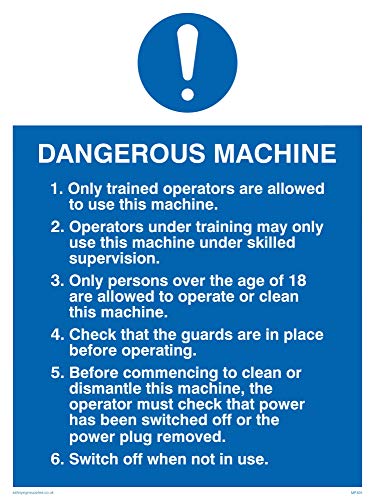 Viking Segni Mp305-A3P-3 M Dangerous Machine Safety, Avviso, 3 Mm, In Plastica, 400 Mm Altezza X 300 Mm Larghezza