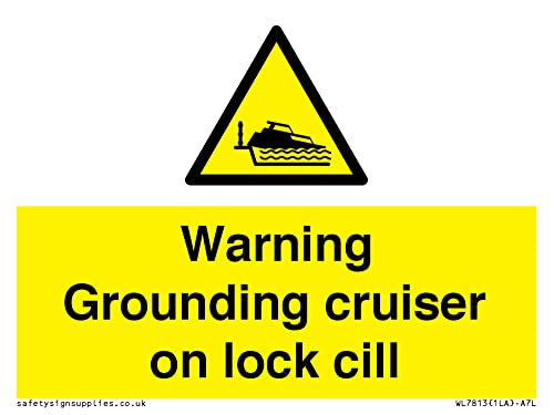 Warning Grounding Cruiser On Lock Cill Sign - 100 X 75 Mm - A7L