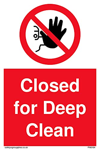 Confezione Da 5 – Chiuso Per Deep Clean – 100 X 150 Mm – A6P