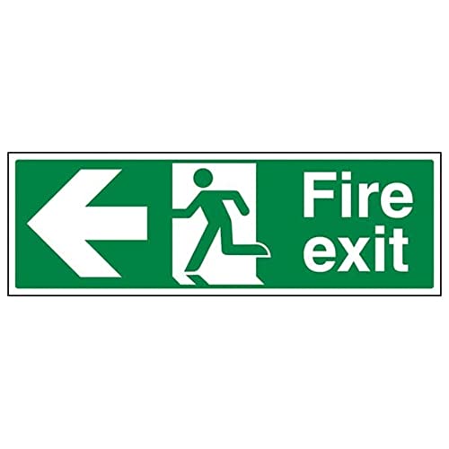 Fire Exit – Fire Exit Arrow Left – 300 X 100 Mm Restickable Safety Sign