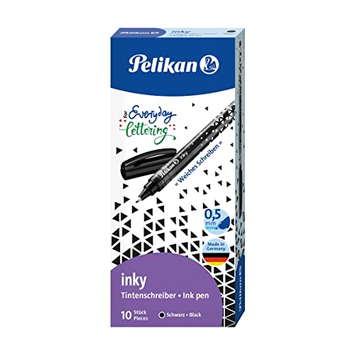 Pelikan Inky Pen 273, Scatola Con 10 Pennarelli A Inchiostro Liquido, Nero