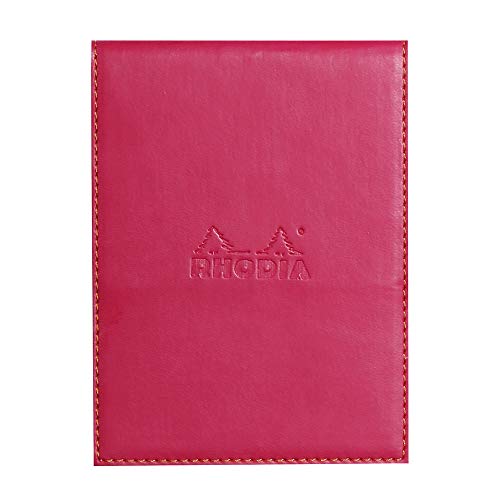 Rhodia 128212C -Rhodiarama Portablocco Cm 9,5X13+ Blocco Punto Metallico N.12 8,5X12 Cm,80 Pagine Staccabili,A Righe,Carta Clairefontaine Bianca 80