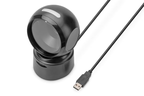 Digitus Da-81005 - Scanner Di Codici A Barre 2D - Scanner Da Tavolo Omnidirezionale - 200 Scansioni/S - Raggio Di Scansione Di 10 Cm - Cavo Usb Da 1,4